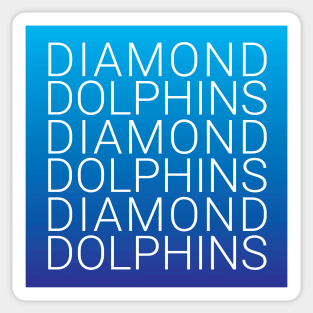 Diamond Dolphins on Gradient Blue Sticker